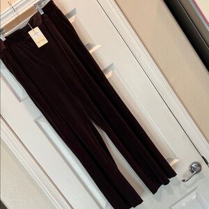 See You Soon Elegant Dark Eggplant Velvet like Pants 8